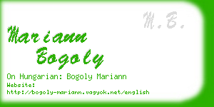 mariann bogoly business card